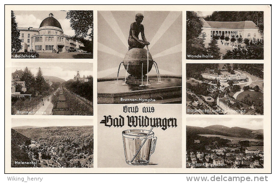 Bad Wildungen - S/w Mehrbildkarte 12 - Bad Wildungen