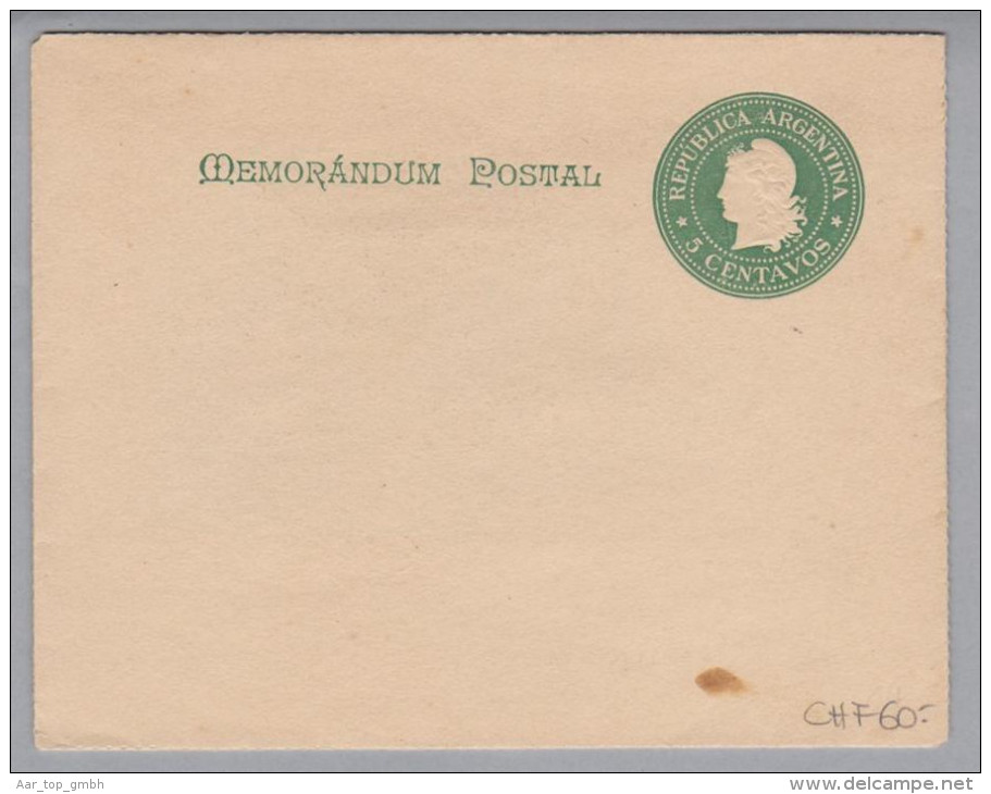 Argentinien 1900 Ganzsache 5Cent Gr.Bild Braun + 100 R. - Postal Stationery