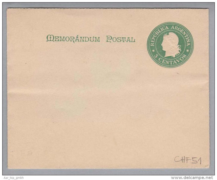 Argentinien 1900 Ganzsache 5 Cent Grün Bild + 100 Reis - Postal Stationery