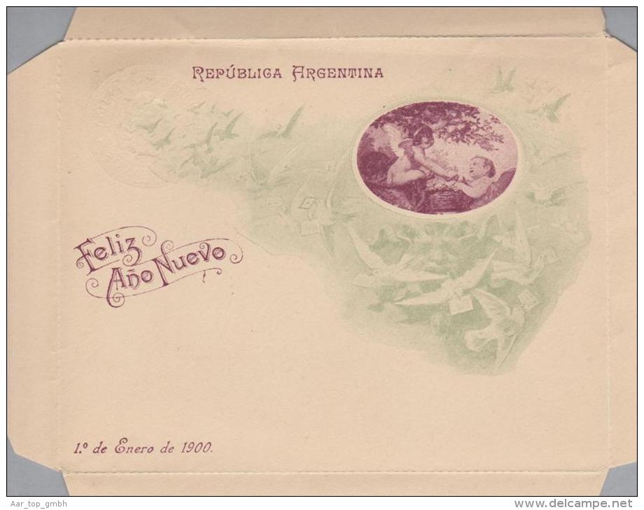 Argentinien 1900 Ganzsache 5 Cent Bildzudr.Feliz Ano N. - Postal Stationery