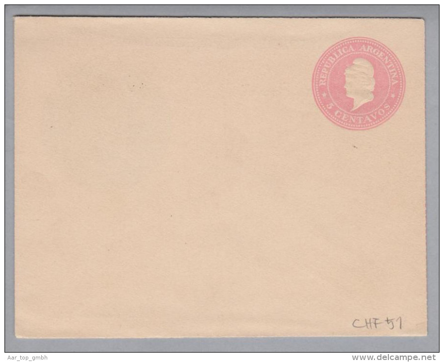 Argentinien 1899 Ganzsache 5 Cent Rosa Bildzudruck - Postal Stationery