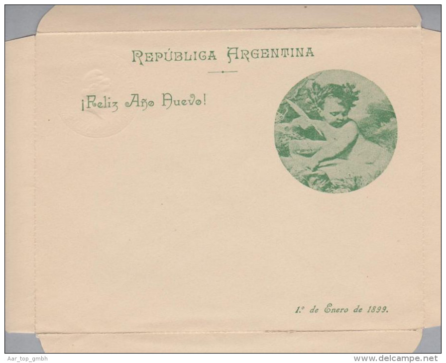 Argentinien 1899 Ganzsache 5 Cent Rosa Bildzudruck - Postal Stationery