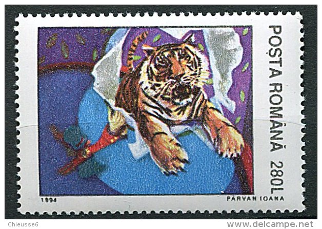 (cl. 8 - P33) Roumanie ** N° 4195 (ref. Michel Au Dos) - Le  Cirque - Le Tigre- - Ongebruikt