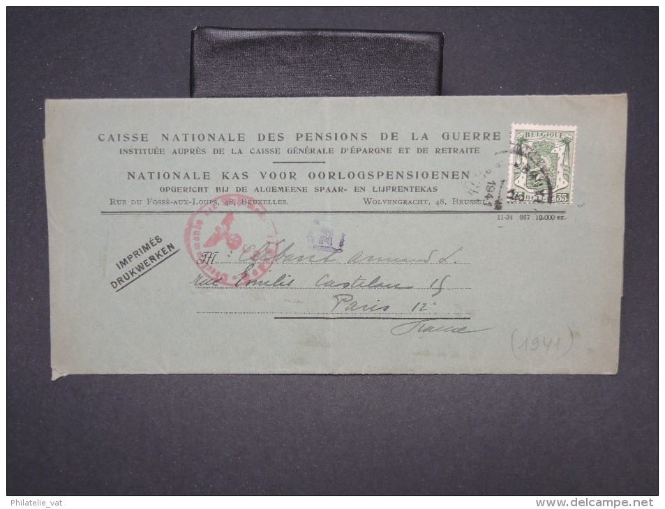 BELGIQUE - Bande Journal De Bruxelles Pour Paris En 1941 Avec Controle Postal Allemand - à Voir - Lot P7564 - Storia Postale