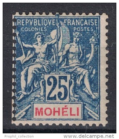 Mohéli - Type Groupe N° 7 25c Bleu En Neuf * à Voir - Neufs