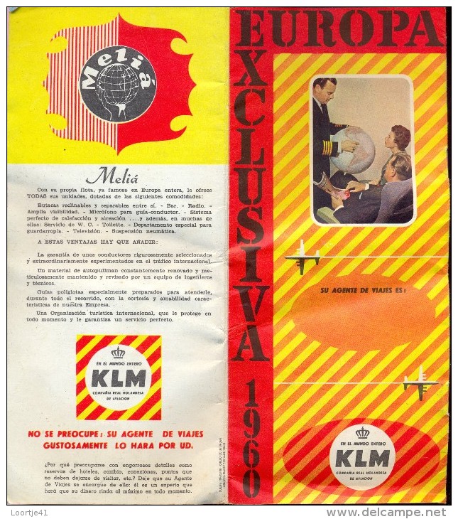 Brochure Toerisme Tourisme - Europa Vliegvakanties KLM 1960 - Dépliants Touristiques