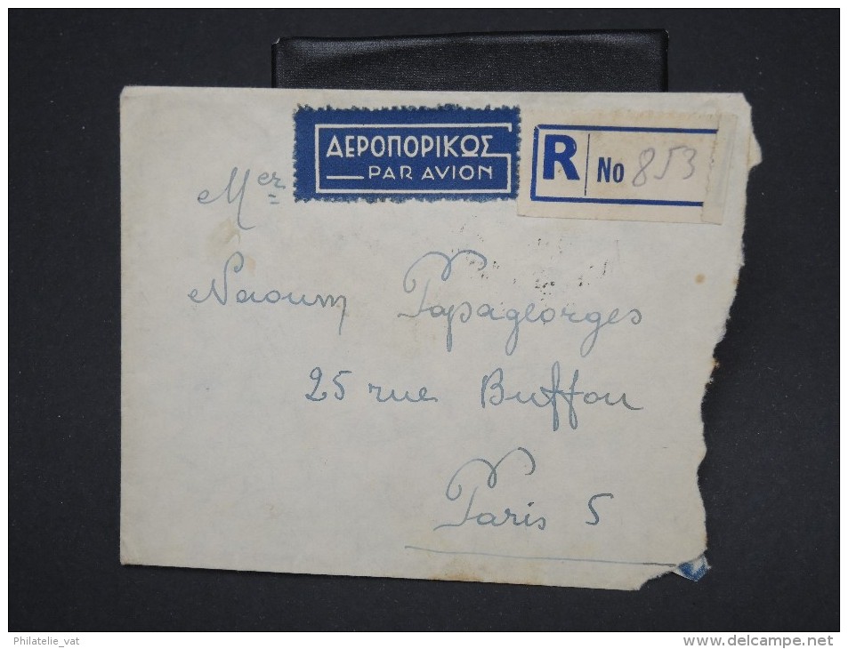 GRECE- Enveloppe En Recommandée De Thélassonique Pour Paris En 1946 - à Voir - Lot P7571 - Briefe U. Dokumente