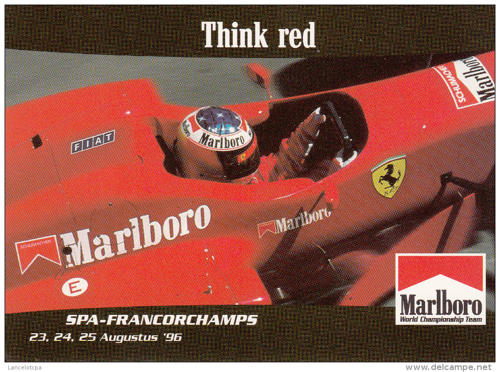 CARTE PUBLICITE / FERRARI FI à SPA FRANCORCHAMPS Avec MARLBORO - Publicidad