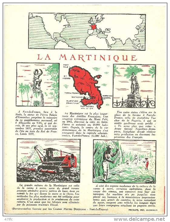 Protège-Cahier Publicitaire Offert Par Le RHUM DUQUESNE (Fort-de-France - Martinique)  - TBE - Collections