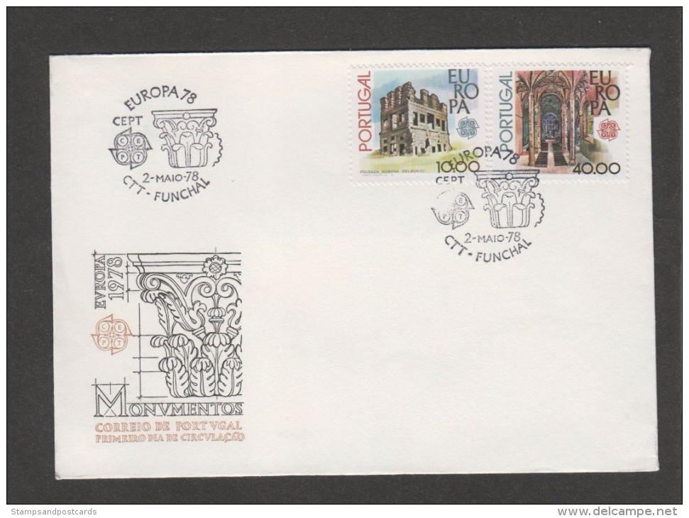 Portugal Europa CEPT FDC 1978 Cachet Premier Jour Funchal Madère FDC Madeira First Day Postmark - 1978