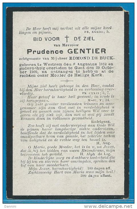 Bidprentje Van Prudence Gentier - Westrem - Gent - 1862 - 1909 - Devotieprenten