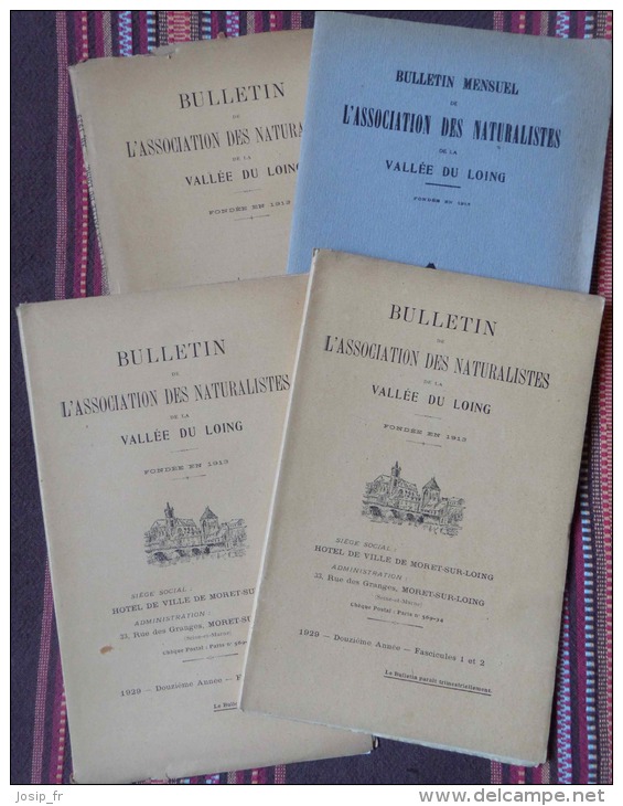 BULLETIN ASSOC. NATURALISTES VALLÉE DU LOING 1929 (COMPLET) NEMOURS PRÉHISTOIRE MORET,EAUX POUR PARIS,ENTOMOLOGIE,OISEAU - Ile-de-France