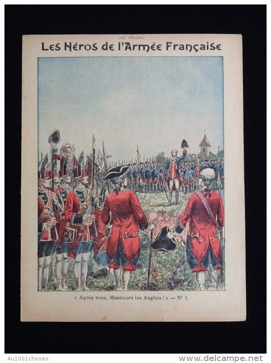 Ancien Protège-cahier Illustré Les Héros De L´ Armée Française N° 1 " - Protège-cahiers