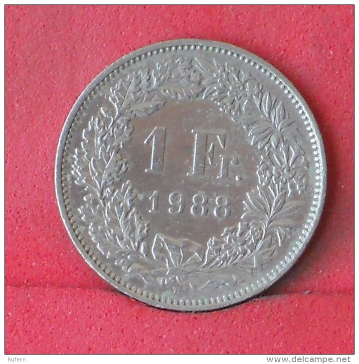 SWITZERLAND  1  FRANC  1988   KM# 24a,3  -    (Nº12111) - Schweden