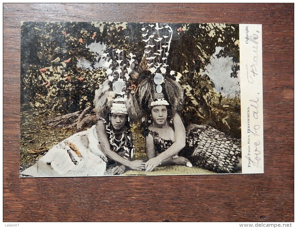 Carte Postale Ancienne :  PAGO PAGO : Siva Performers, Stamp 1906 - Amerikaans-Samoa