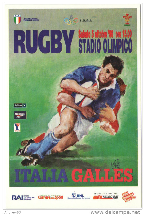 F.I.R. - Incontro Internazionale Di Rugby - Italia-Galles - Annullo Speciale 05.10.1996 - Stadio Olimpico - Roma Prati - Rugby