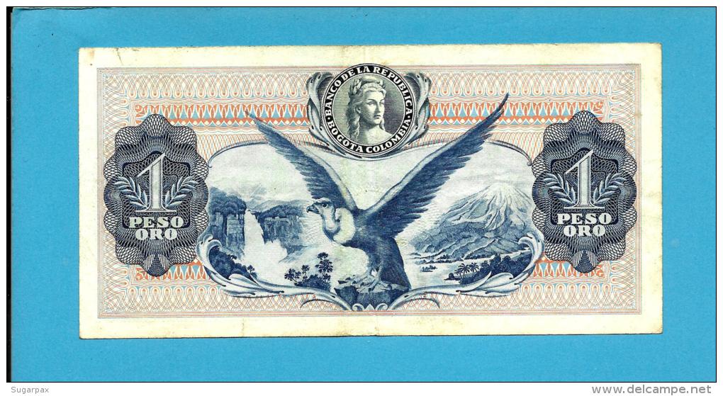 COLOMBIA - 1 Peso Oro - 07.08.1974  - Pick 404.e - Simon Bolivar - 2 Scans - Colombia