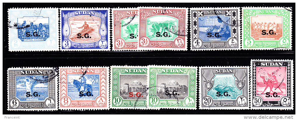 Sudan Officials Set Of 11 Scott O51-61 Used - Soudan (...-1951)