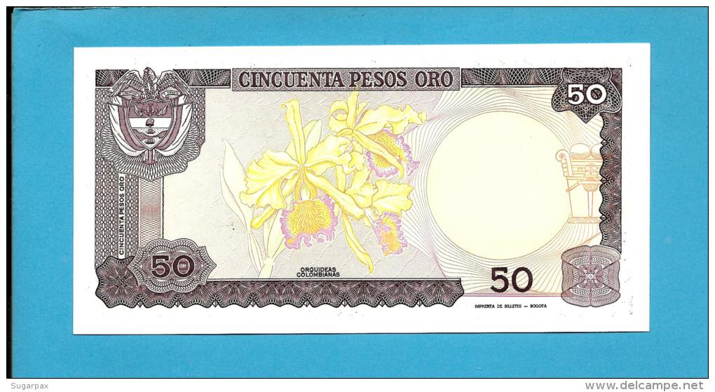 COLOMBIA - 50 Pesos Oro - 01.01.1985  - Pick 425.a - UNC. - Camilo Torres - 2 Scans - Colombia