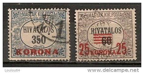 Timbres - Hongrie - Service - 1921/24 - 2  Timbres - - Servizio