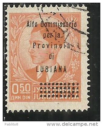 LUBIANA 1941 ALTO COMMISSARIATO 50 P USATO USED OBLITERE´ - Lubiana