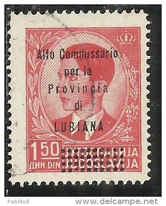 LUBIANA 1941 ALTO COMMISSARIATO 1,50 D USATO USED OBLITERE´ - Lubiana