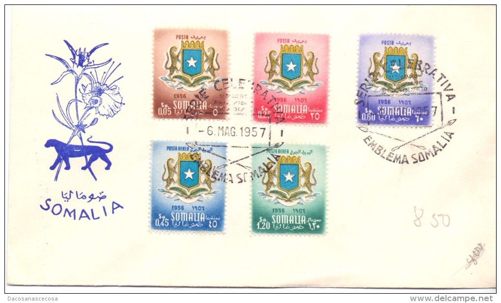 FDC - SOMALIA AFIS - ISTITUZIONE DELL'EMBLEMA DELLA SOMALIA - ANNO 1957 - Somalia (AFIS)