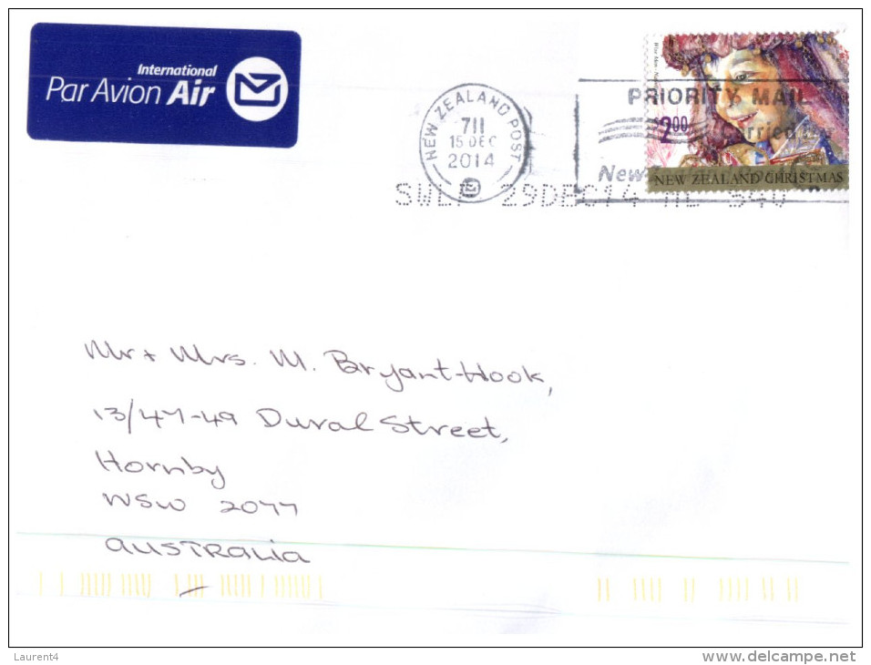 (339) Air Mail Letter From New Zealand To Australia - 2014 - Brieven En Documenten