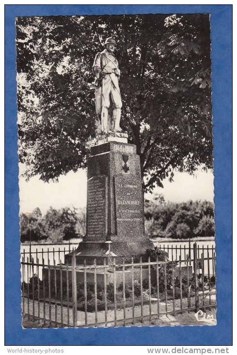 CPSM - BAZANCOURT - Le Monument Aux Morts - Noms De Poilu - Bazancourt