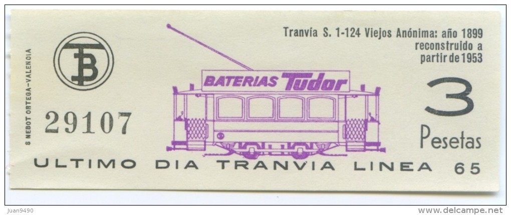 BILLETE DE TRANVIA DE BARCELONA / SERIE PRIMER DIA - ULTIMO DIA  / 1970 (7) - Europe