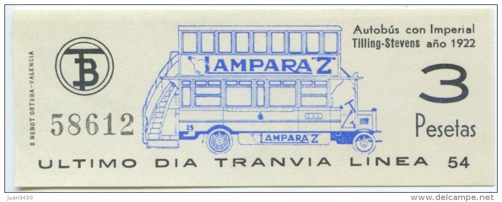 BILLETE DE TRANVIA DE BARCELONA / SERIE PRIMER DIA - ULTIMO DIA  / 1970 (7) - Europa