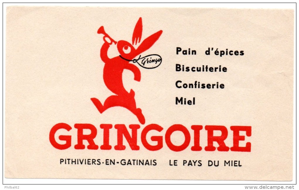 Buvard : Produits Alimentaires, Gringoire, Biscuits, Confiserie, Pain D'épices, Miel. - Sucreries & Gâteaux