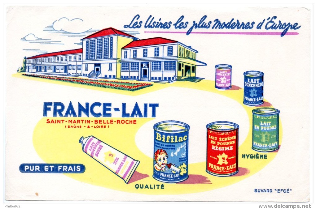 Buvard : France-lait, Saint Martin Belle Roche, Saône Et Loire. - Produits Laitiers