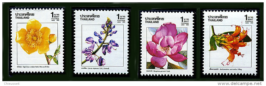 Thaïlande ** N° 1316 à 1319 - Nouvel An. Fleurs  (3 P3) - Thailand