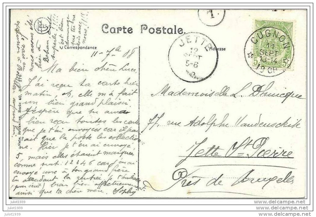 DOHAN ..--  Nels 40 , N° 270 . Route De MUNO . 1908 Vers JETTE ( Melle L. DHUICQUE ) . Voir Verso . - Bouillon