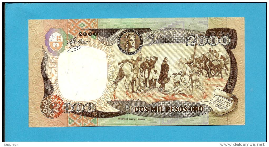 COLOMBIA - 2000 Pesos Oro - 17.02.1986 - Pick 433 - Simon Bolivar - 2 Scans - Colombie