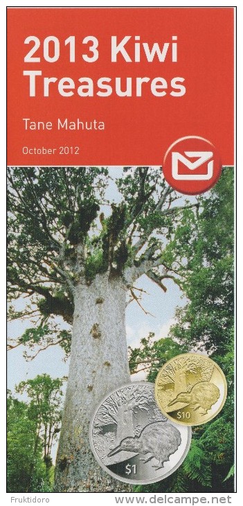 New Zealand 2012 Brochure About 2013 Kiwi Treasures Coin - Tane Mahuta - Matériel