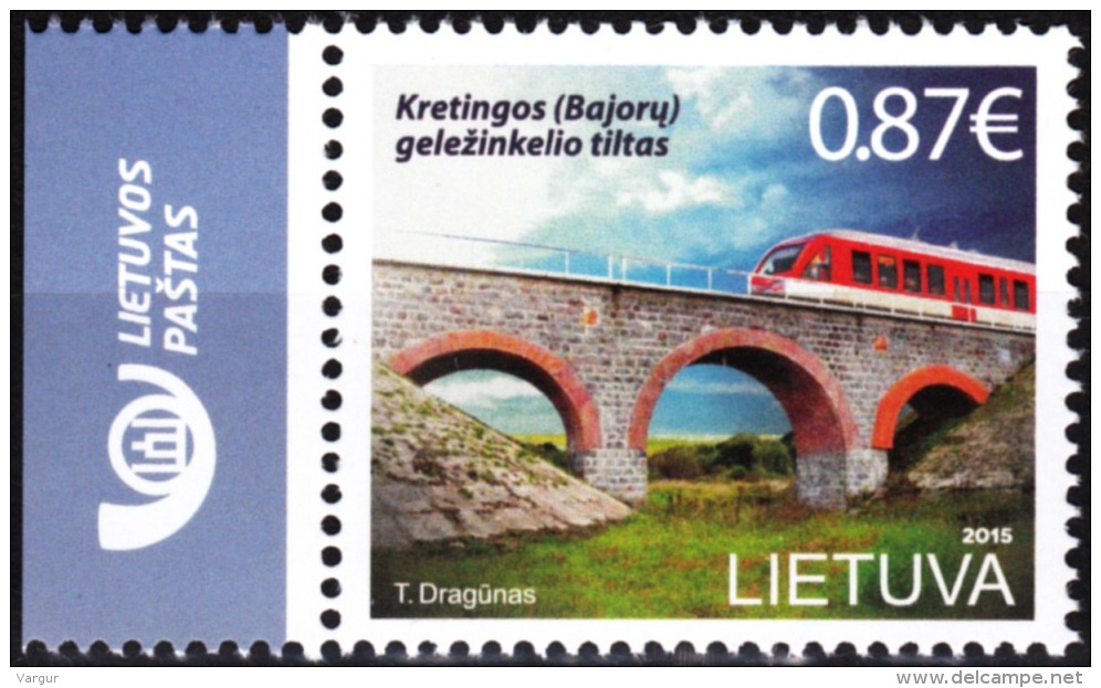 LITHUANIA 2015-10 Railway Bridge. LOGO-Margin, MNH - Ponti