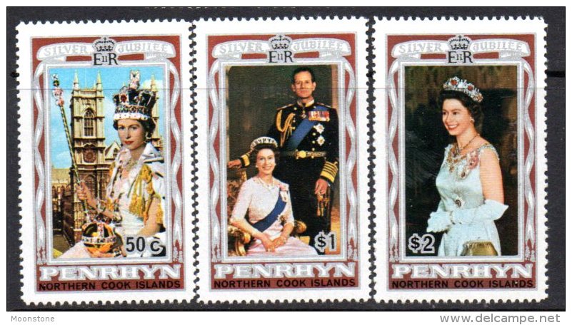 Penrhyn 1977 Royal Silver Jubilee Set Of 3, MNH - Penrhyn