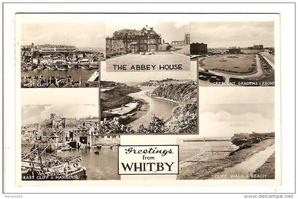 WHITBY - ROYAUME UNI - GREETINGS FROM - THE ABBEY HOUSE - WEST CLIFF AND HARBOUR - Whitby