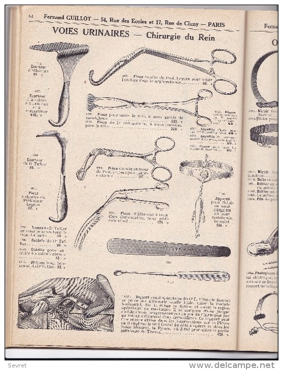 Catalogue -vente De Matériel De Chirurgie-Médecine 1931.- Format 18x27 De 144pages . Fabricant Fernand GUILLOT - Matériel Et Accessoires