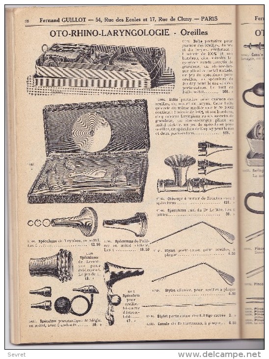 Catalogue -vente De Matériel De Chirurgie-Médecine 1931.- Format 18x27 De 144pages . Fabricant Fernand GUILLOT - Materiale E Accessori