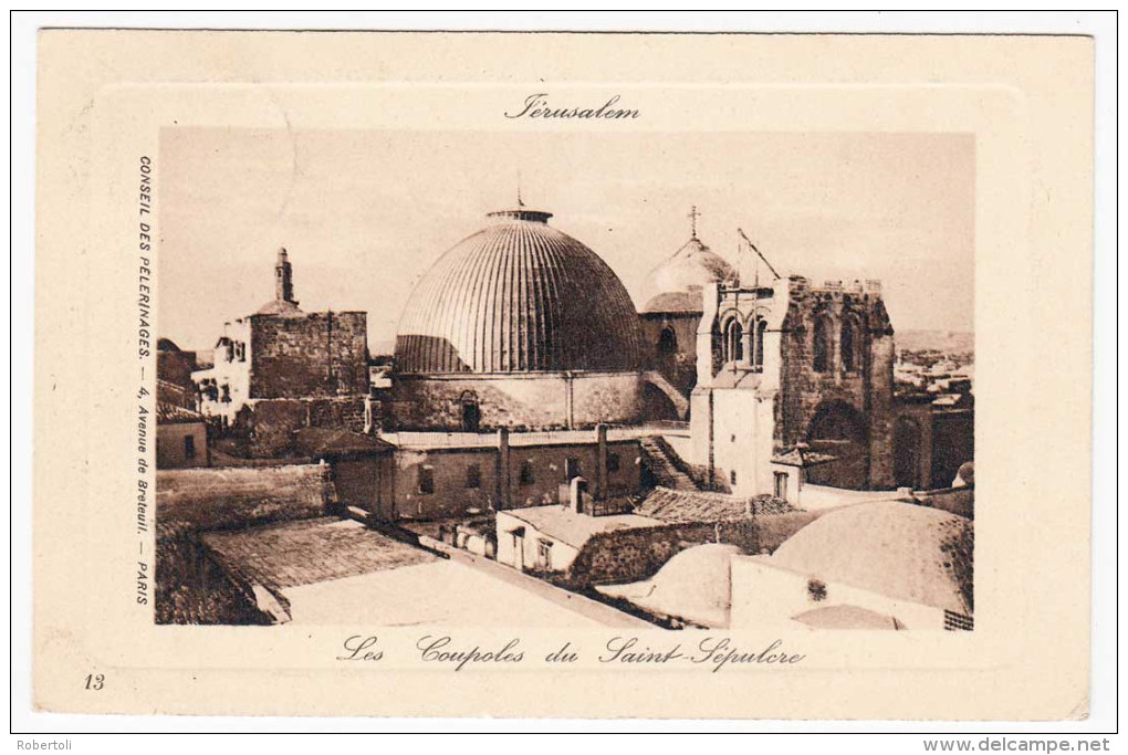 FRENCH LEVANT, CARTE POSTALE De JERUSALEM - Les Coupoles Du Saint Sepulcre - Brieven En Documenten