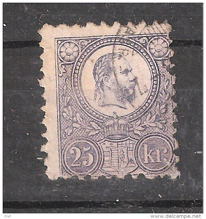 HONGRIE / Ungarn / Hungary 1871, Yvert N° 12 , 25  KR Violet, Obl Dentelé 9 1/2 , TB Cote 85 Euros - Usado