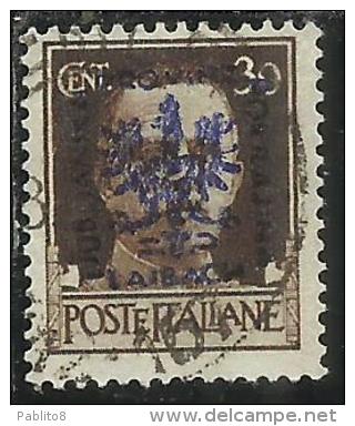 OCCUPAZIONE ITALIANA ITALY OVERPRINTED SOPRASTAMPATO ITALIA 1944 LUBIANA TEDESCA GERMAN OCCUPATION CENT. 30 USATO USED - Deutsche Bes.: Lubiana