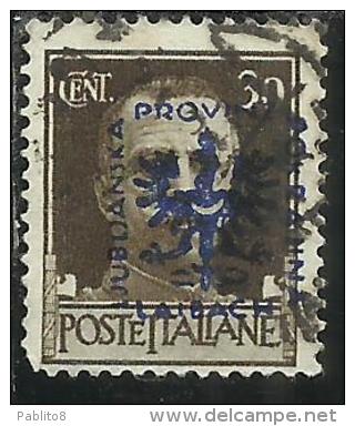 OCCUPAZIONE ITALIANA ITALY OVERPRINTED SOPRASTAMPATO ITALIA 1944 LUBIANA TEDESCA GERMAN OCCUPATION CENT. 30 USATO USED - Occ. Allemande: Lubiana