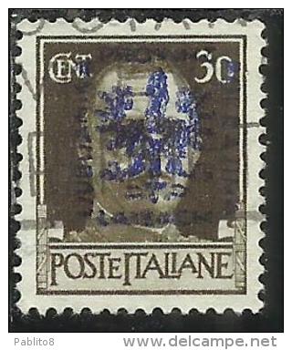 OCCUPAZIONE ITALIANA ITALY OVERPRINTED SOPRASTAMPATO ITALIA 1944 LUBIANA TEDESCA GERMAN OCCUPATION CENT. 30 USATO USED - Occup. Tedesca: Lubiana