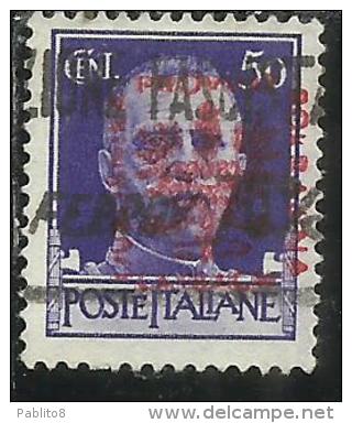 OCCUPAZIONE ITALIANA ITALY OVERPRINTED SOPRASTAMPATO ITALIA 1944 LUBIANA TEDESCA GERMAN OCCUPATION CENT.50c USATO USED - Duitse Bez.: Ljubljana