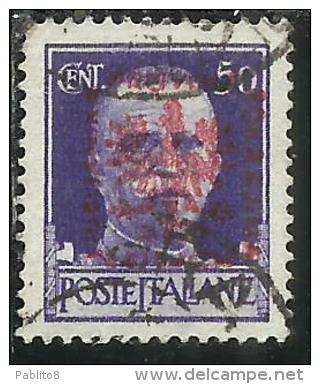 OCCUPAZIONE ITALIANA ITALY OVERPRINTED SOPRASTAMPATO ITALIA 1944 LUBIANA TEDESCA GERMAN OCCUPATION CENT.50c USATO USED - German Occ.: Lubiana