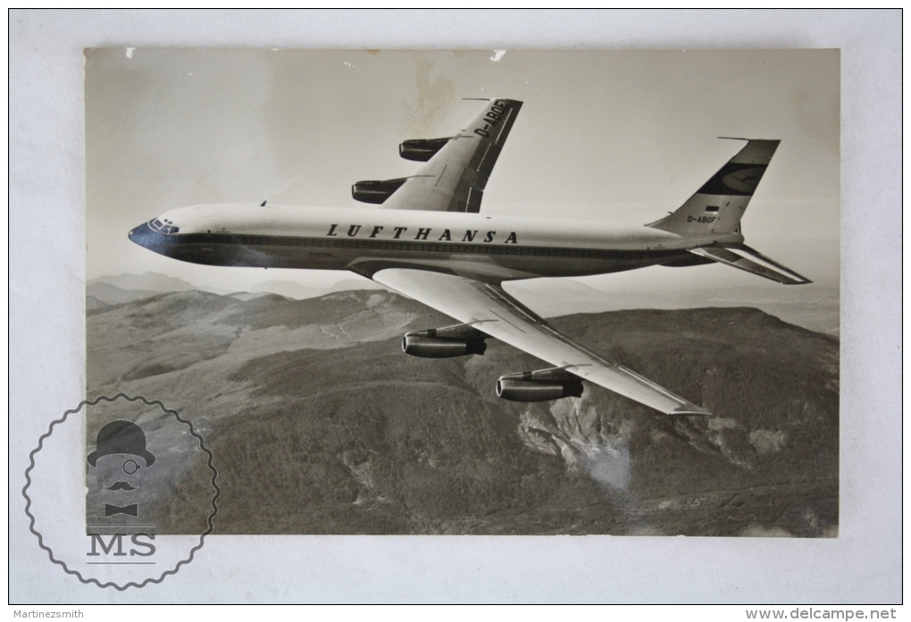 Lufthansa Airlines Advertising Postcard - Boeing 707 Jet  Airship/ Airplane - Dirigibili